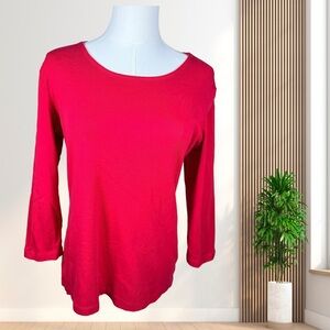 Karen Scott Vibrant Red Long Sleeve Top